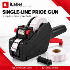 Price Label Gun with 1000 labels and one extra ink. 8 digits on Single  line. 